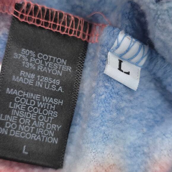 Aviator Nation Sweatshirt Unisex Red Blue Hand Tie Dye Fleece Pullover - Picture 6 of 7